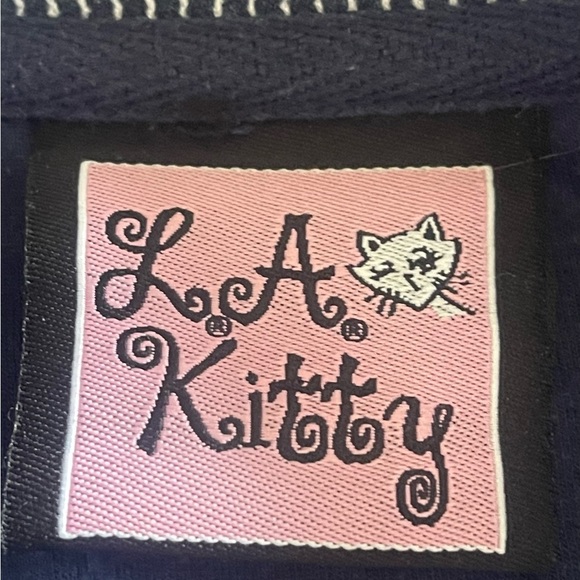 LA Kitty Striped Double Breasted Jean Jacket Size XL - Picture 2 of 10